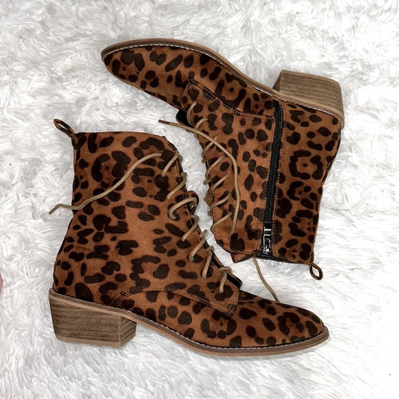 Beast Fashion Leopard Booties - Picture 1 of 8